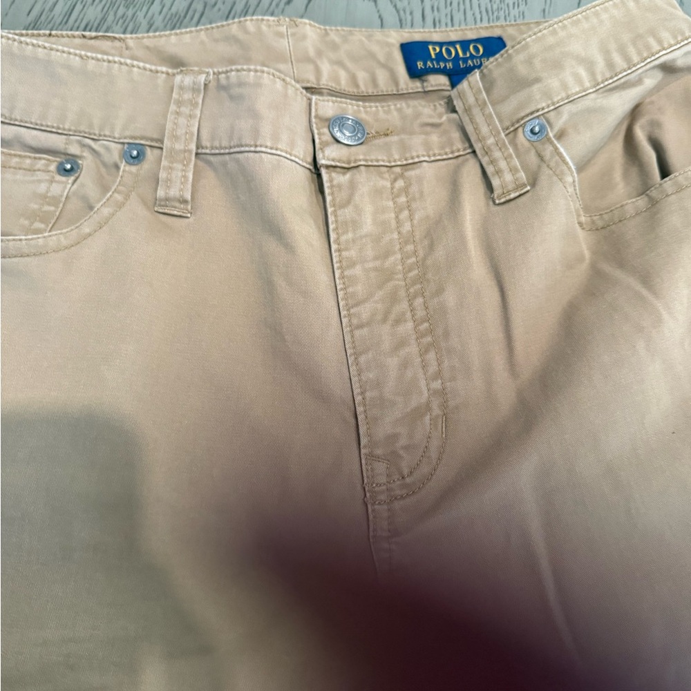 Polo khaki jeans.  Tan colored